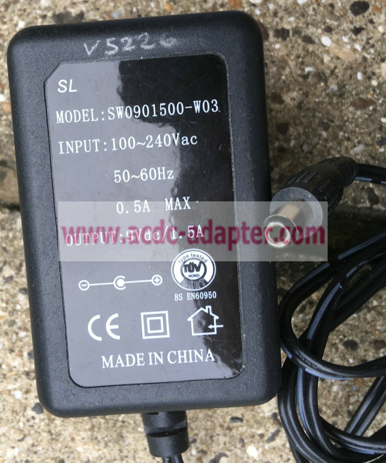 New SL SW0901500-W03 Portable DVD Player 9V DC 1.5A Power Supply Mains Adaptor Cha - Click Image to Close